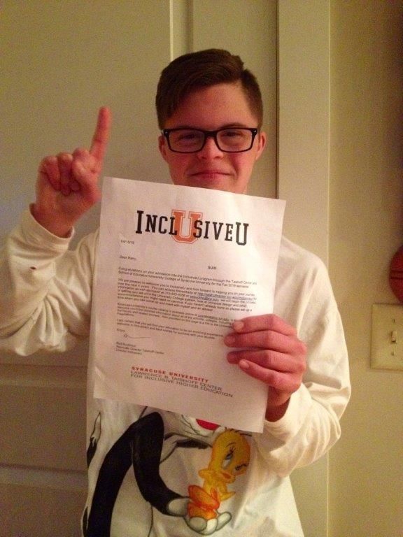 Harry Dydo with his acceptance letter